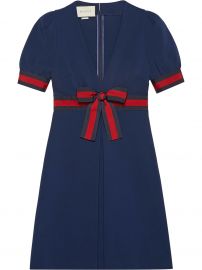 Gucci Jersey V-neck Dress With Web - Farfetch at Farfetch